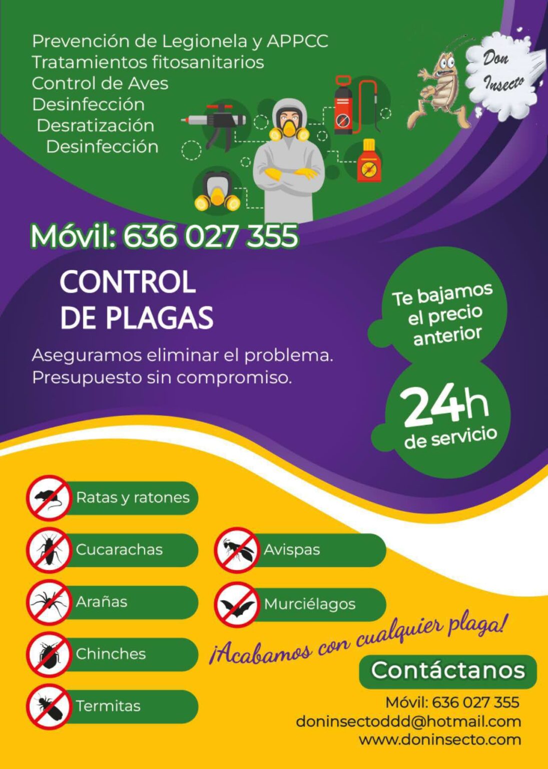 DON INSECTO especialistas en prevención y control de plagas en toda la Comunidad de Madrid
